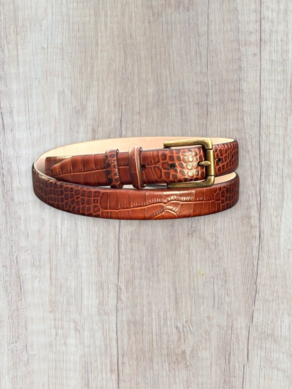 Belts.com Gold Adam Solid Brass Buckle Full-Grain Cowhide Dress Belt Brown 46
